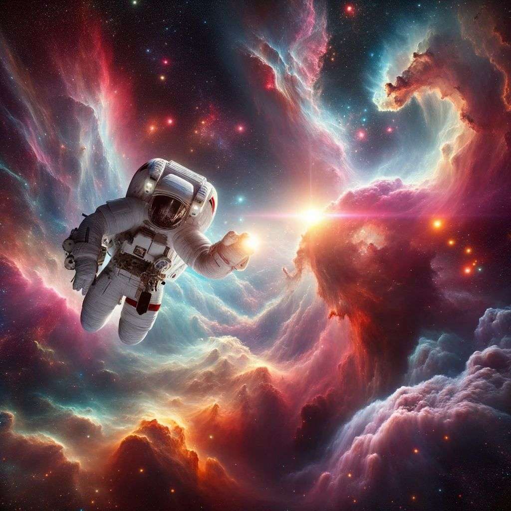 an astronaut, digital art, depth effects